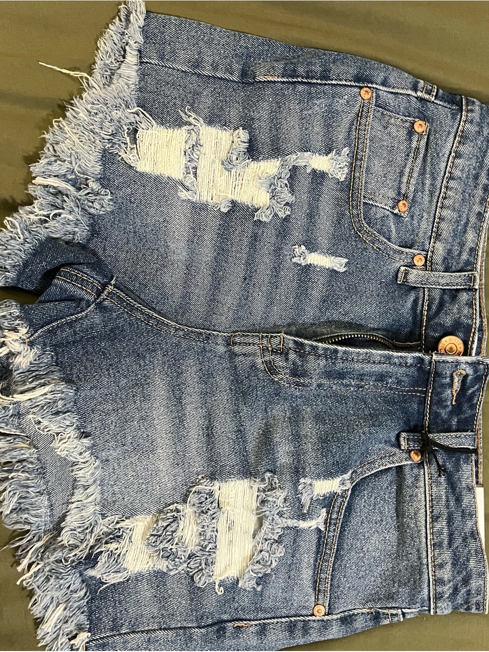 Almost Famous Distressed Denim Cutoff Shorts - Blue